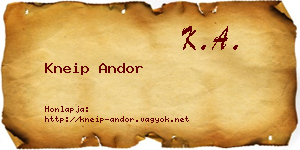 Kneip Andor névjegykártya